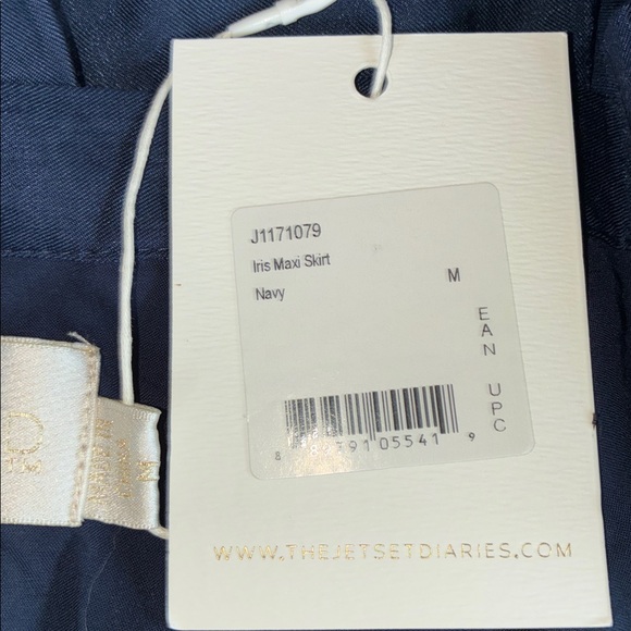 THE JETSET DIARIES TJD Elegant Navy Blue Wrap Maxi Skirt, Flowing & Silky. M NWT - Picture 12 of 17